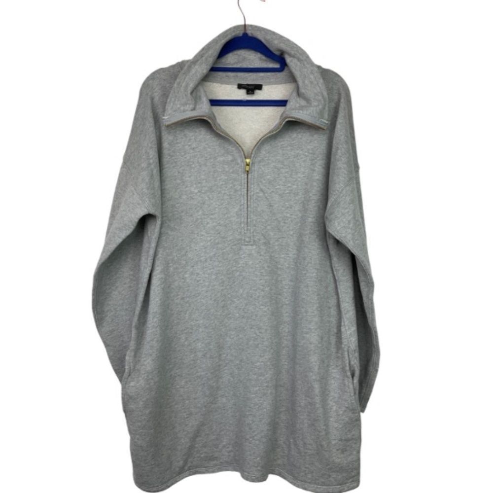 J. Crew University Terry Half-Zip Tunic NEW - Picture 8 of 12